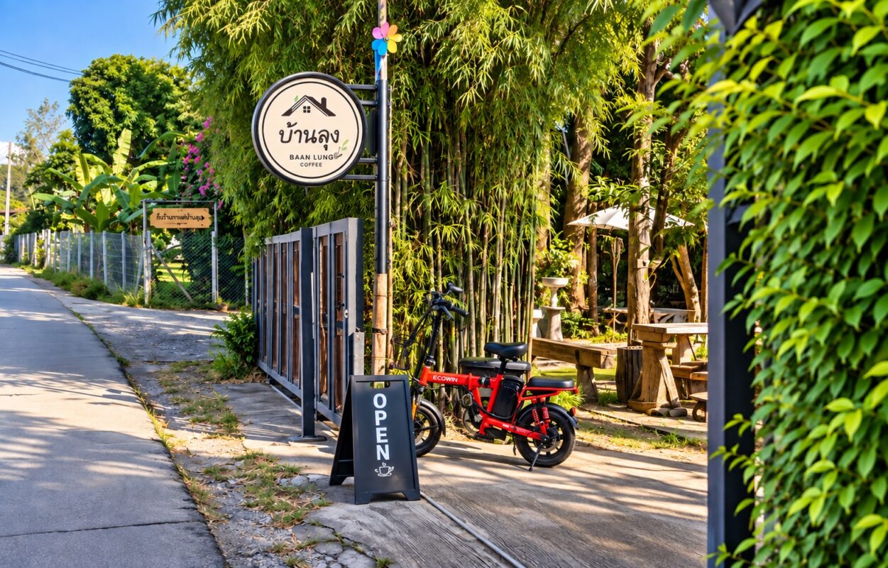 ร้านกาแฟบ้านลุง ร้านกาแฟใกล้ Ricebarnandrooms เชียงใหม่